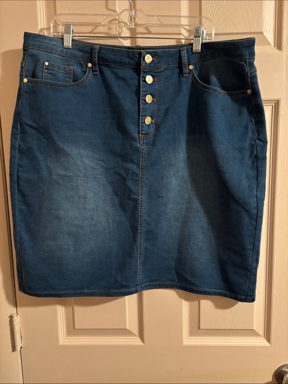 Jones New York Dark Blue Denim A-Line Skirt